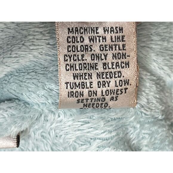 Kim Rogers Blue Fuzzy Belted Adjustable Waist Bath House Robe Set Sz‎ Large - Picture 10 of 11